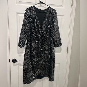 Lane Bryant Black and Silver Dress